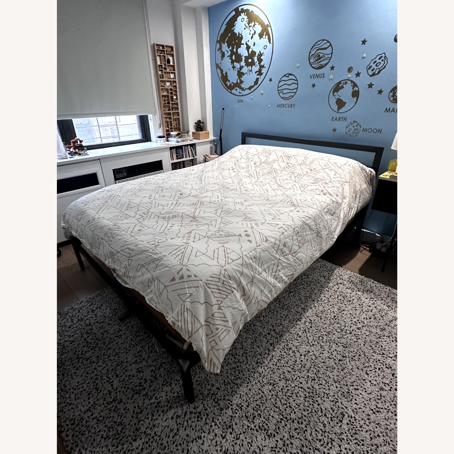 CB2 Black Metal Queen Bed - image-1