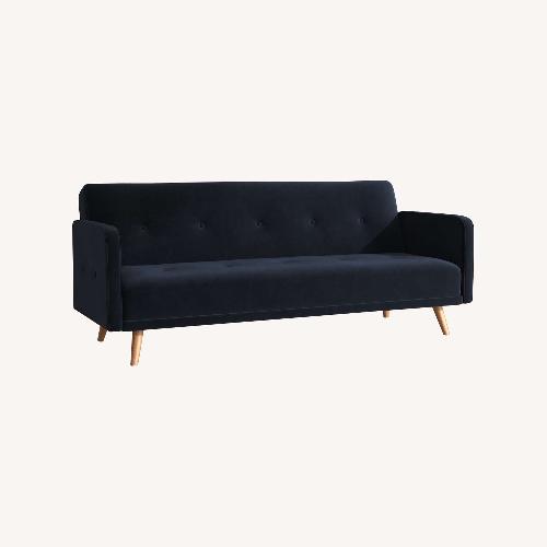 Used Castlery Blue Velvet Sleeper Sofa for sale on AptDeco