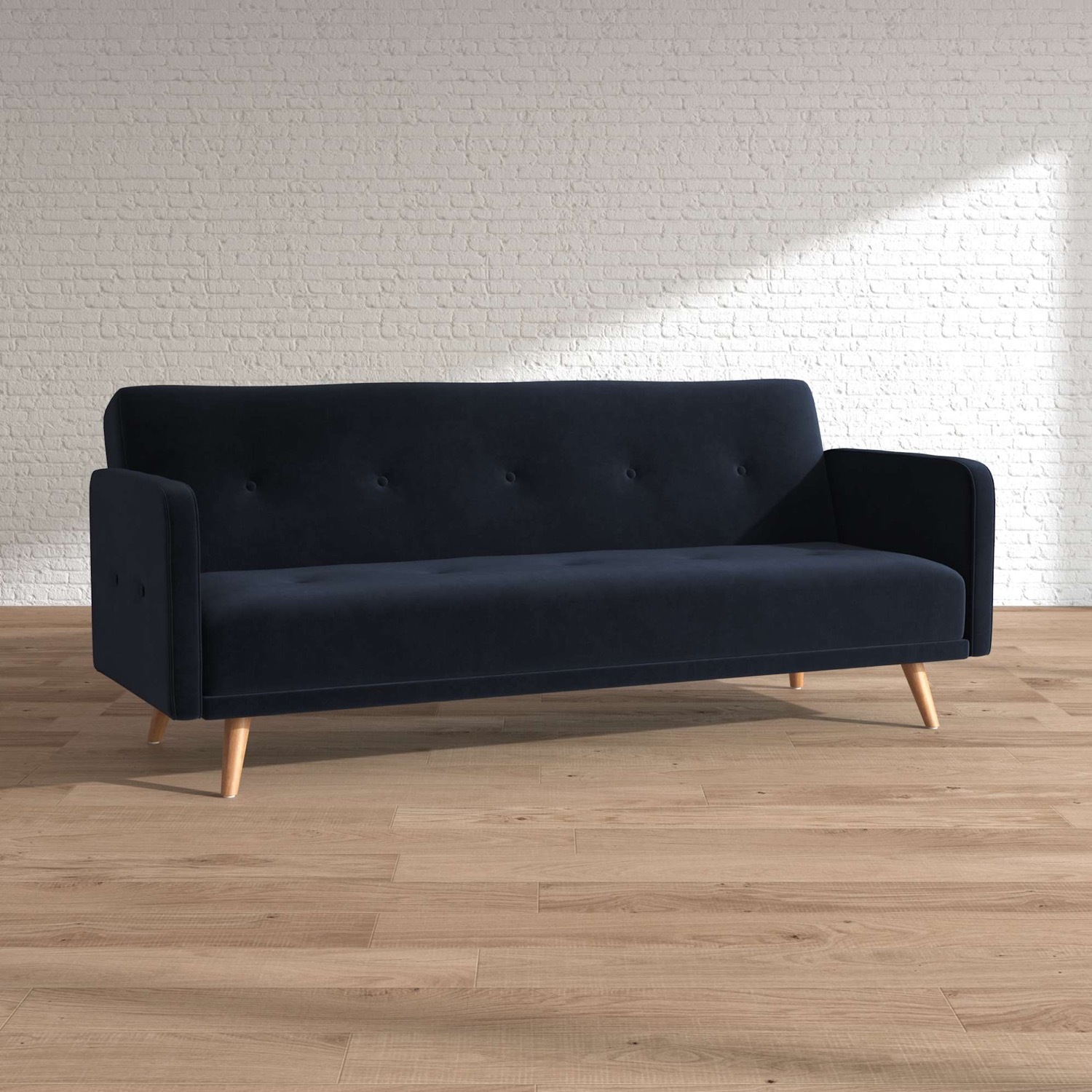 Castlery Blue Velvet Sleeper Sofa - image-1