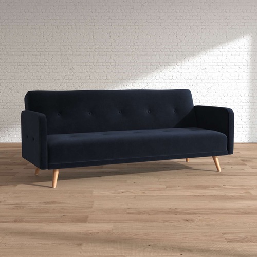 Used Castlery Blue Velvet Sleeper Sofa for sale on AptDeco