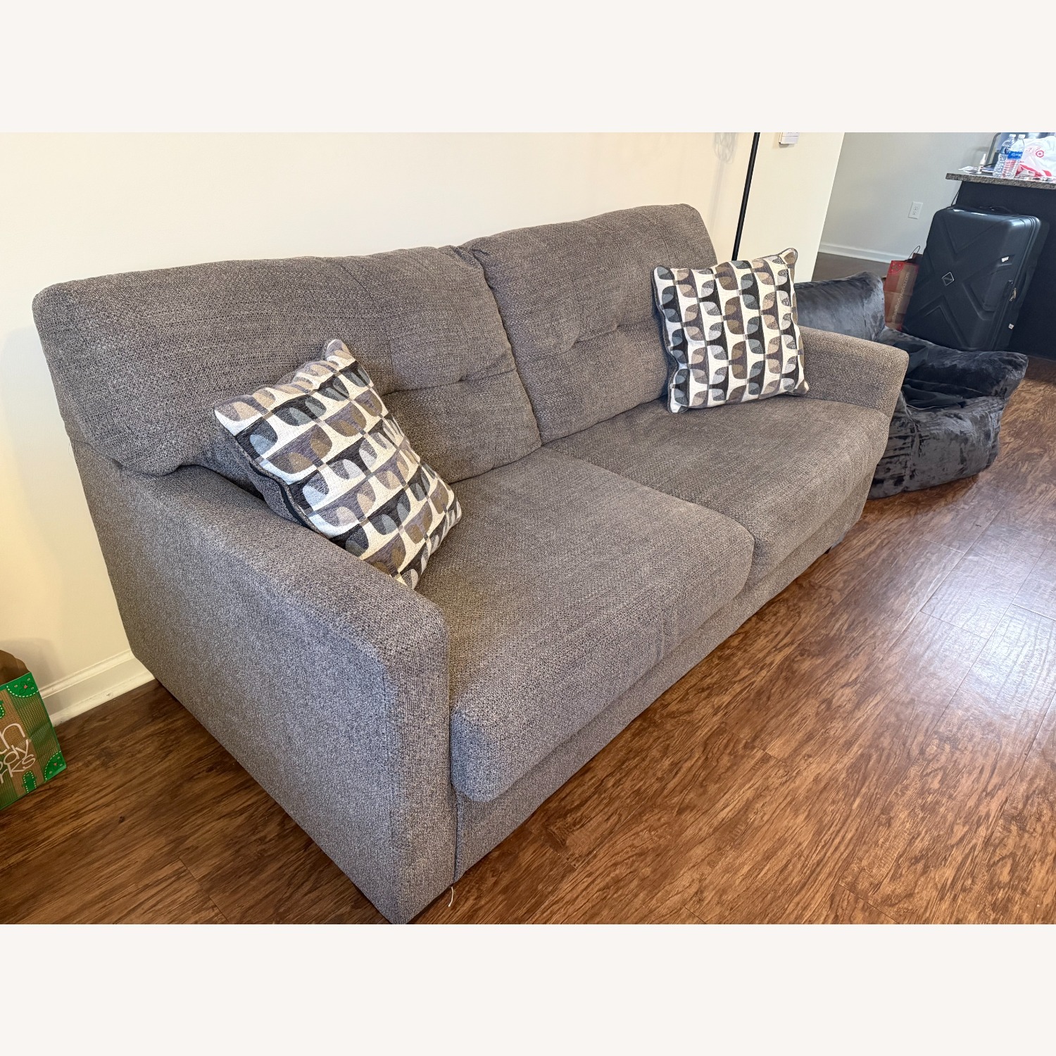 Ashley Furniture Light Gray Fabric 2 Seater Sofa - image-2