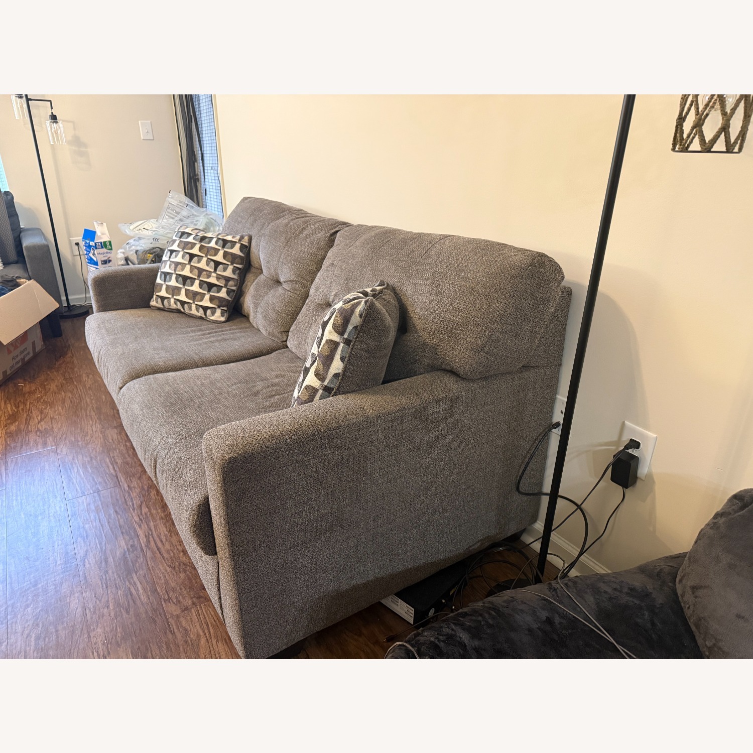 Ashley Furniture Light Gray Fabric 2 Seater Sofa - image-3