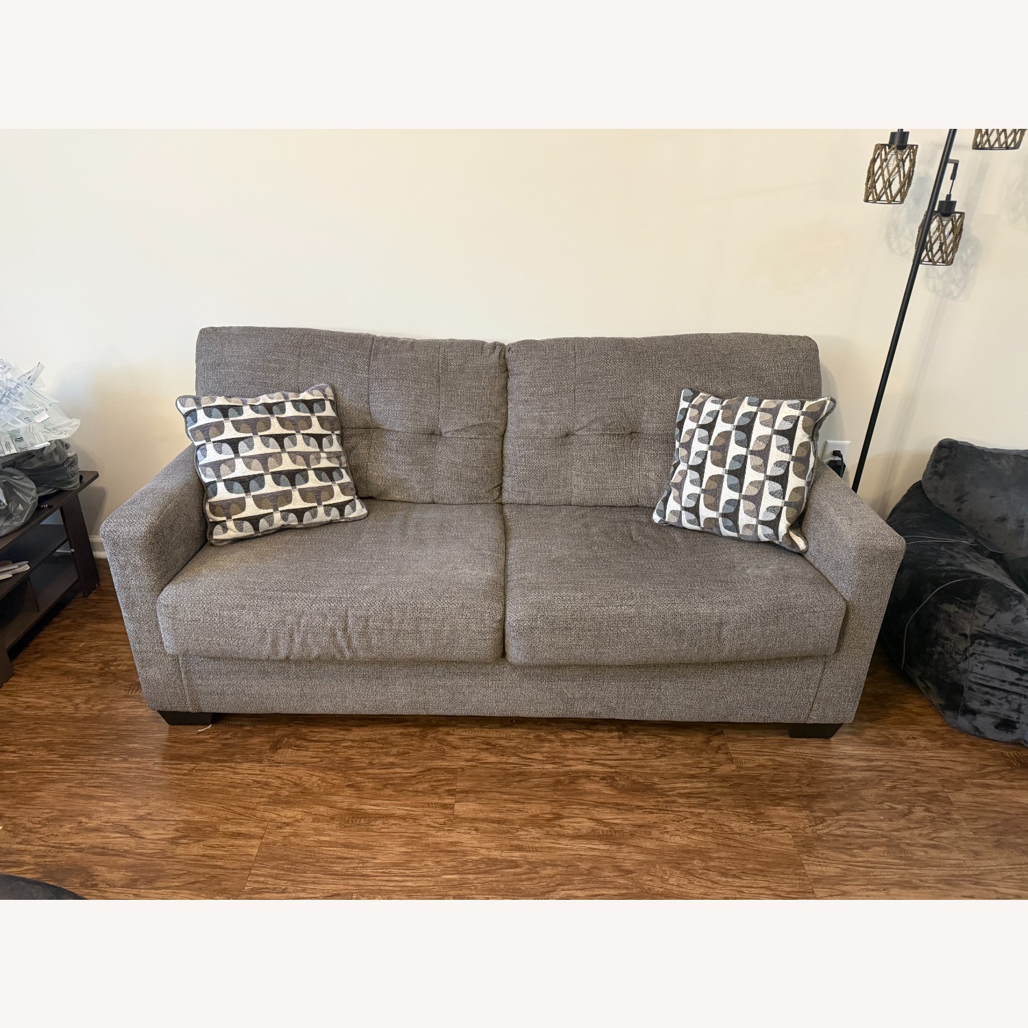 Ashley Furniture Light Gray Fabric 2 Seater Sofa - image-1