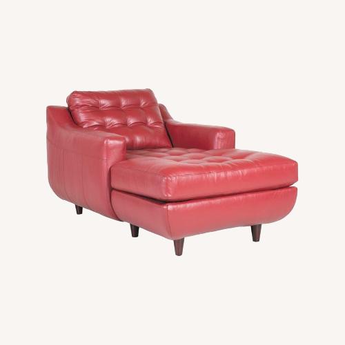 Used Havertys Centennial Red Leather Chaise Lounge for sale on AptDeco