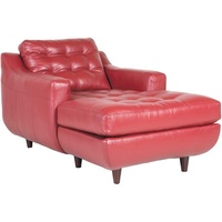 Havertys Centennial Red Leather Chaise Lounge