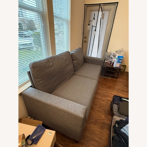 Used Zinus Dark Gray Fabric 2 Seater Sofa for sale on AptDeco