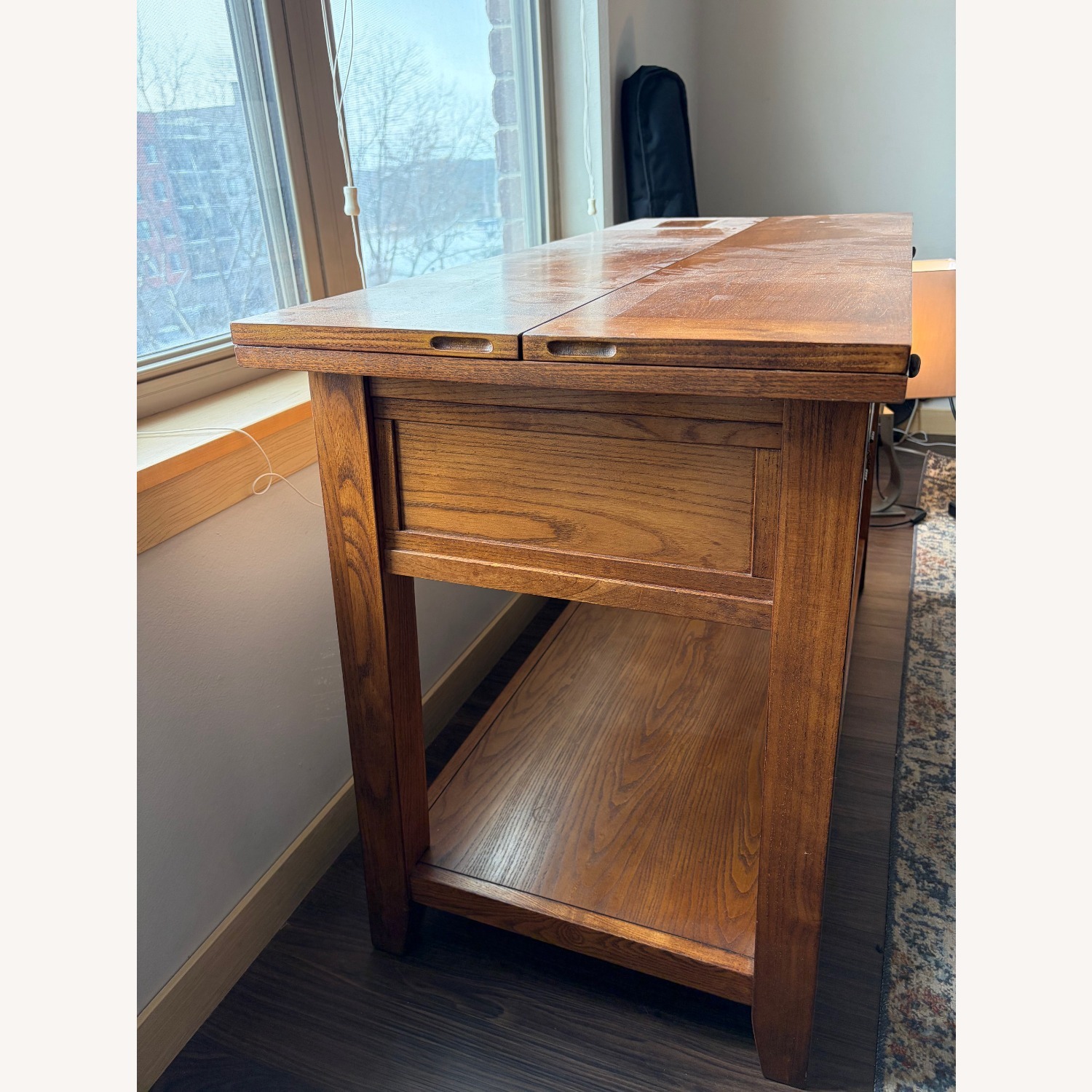 Vintage/Antique Light Brown Wood Table/Desk - image-1