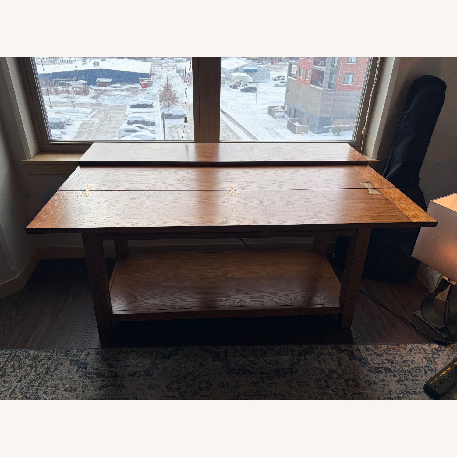Vintage/Antique Light Brown Wood Table/Desk - image-2