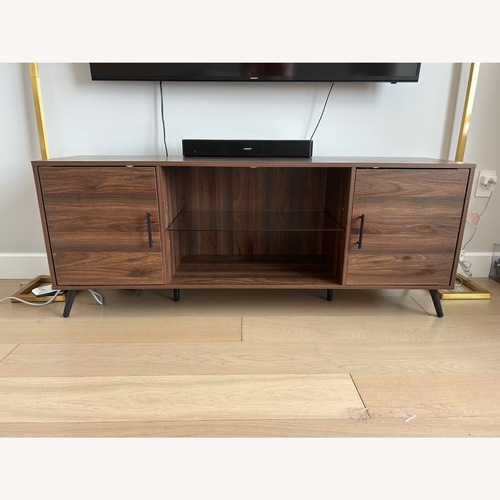 Used Wayfair Bulhary Dark Brown Wood Media Storage for sale on AptDeco