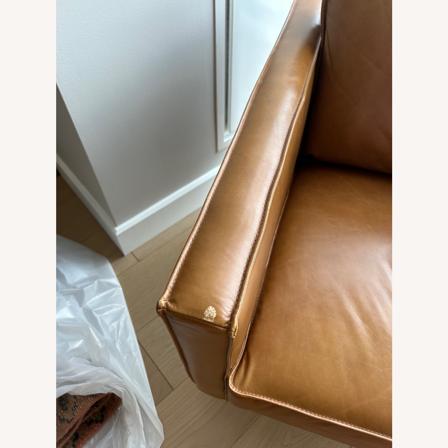 West Elm Axel Light Brown Leather Accent Chair - image-4