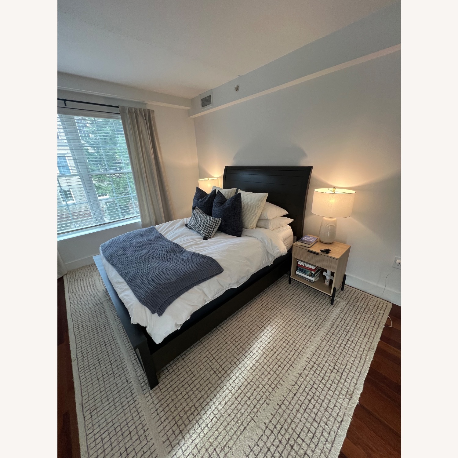 Raymour & Flanigan Dark Brown Wood Queen Bed - image-3