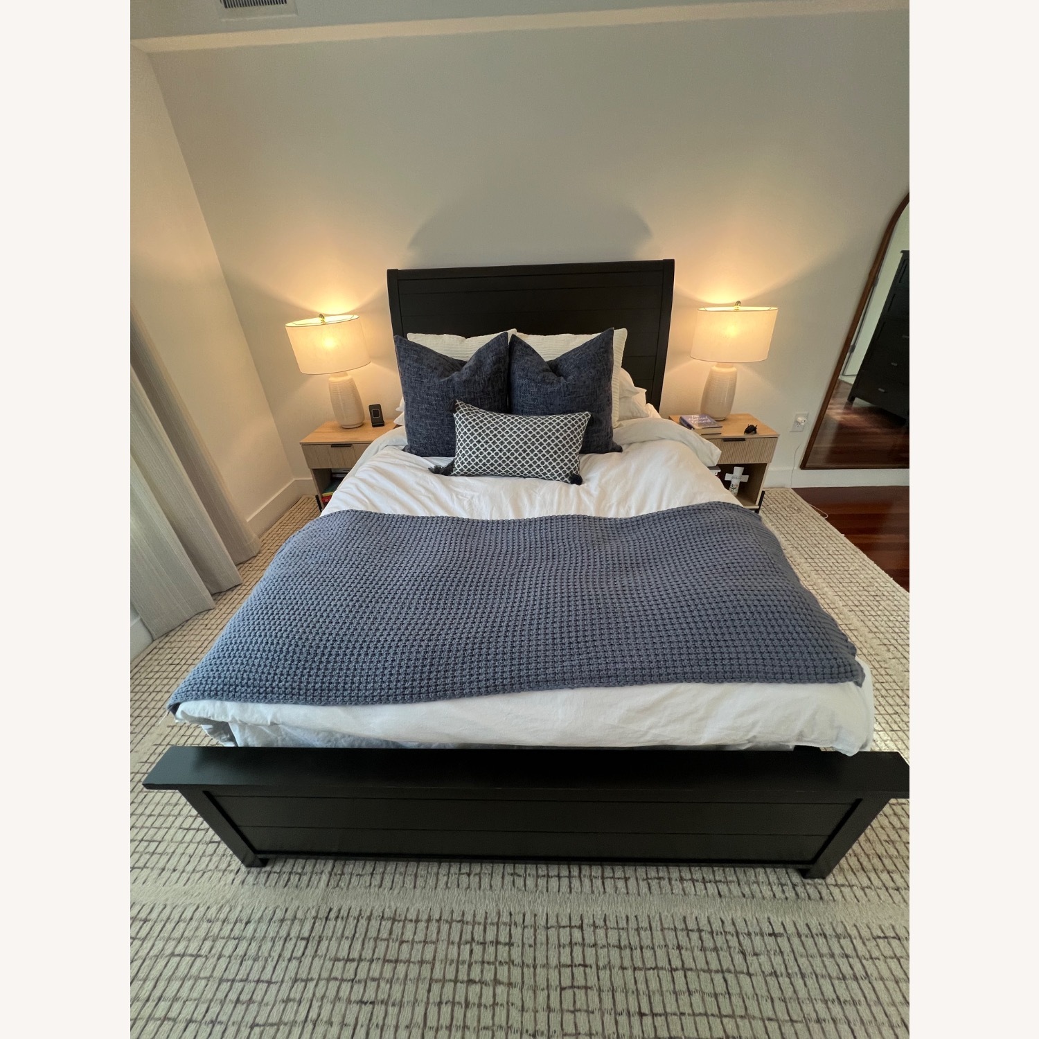 Raymour & Flanigan Dark Brown Wood Queen Bed - image-8