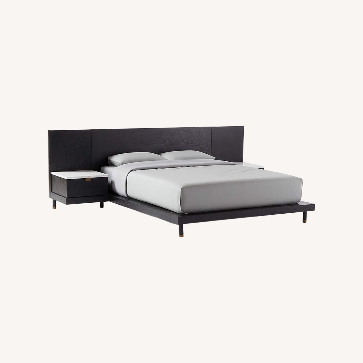 CB2 Parker Storage Bed Black Wood Queen Bed - image-0