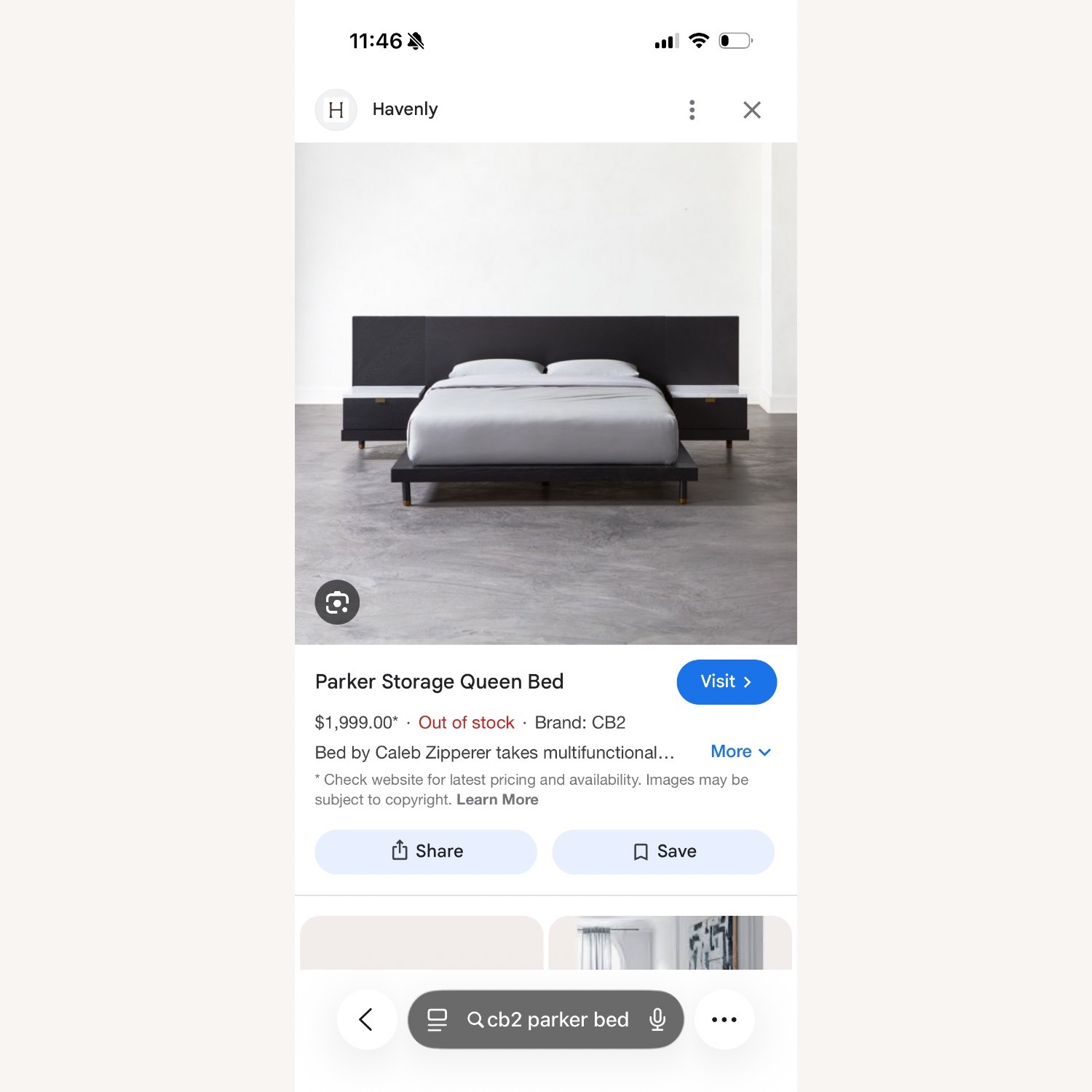 CB2 Parker Storage Bed Black Wood Queen Bed - image-4