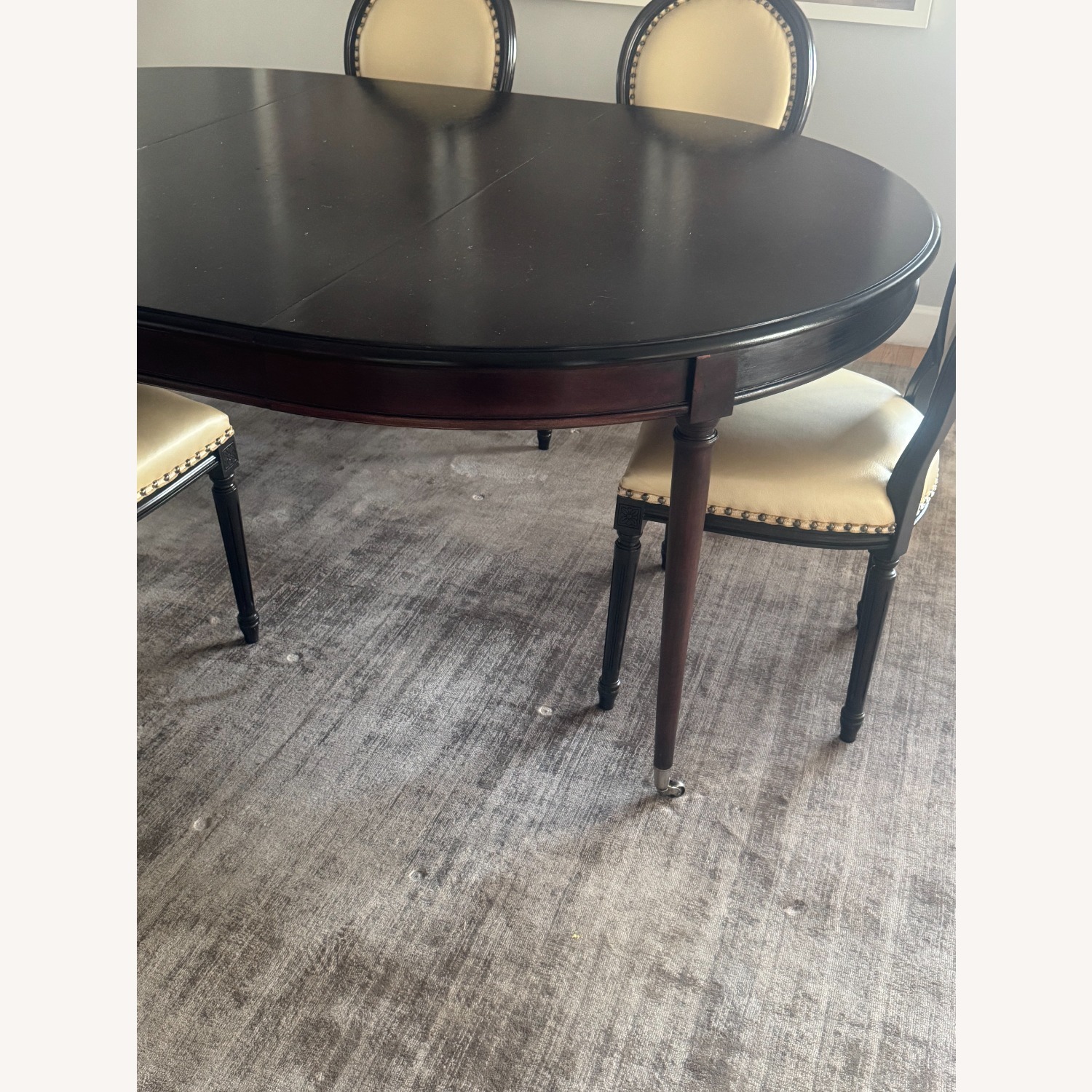 Decorator Wood Expandable Table & 6 Custom Chairs - image-2