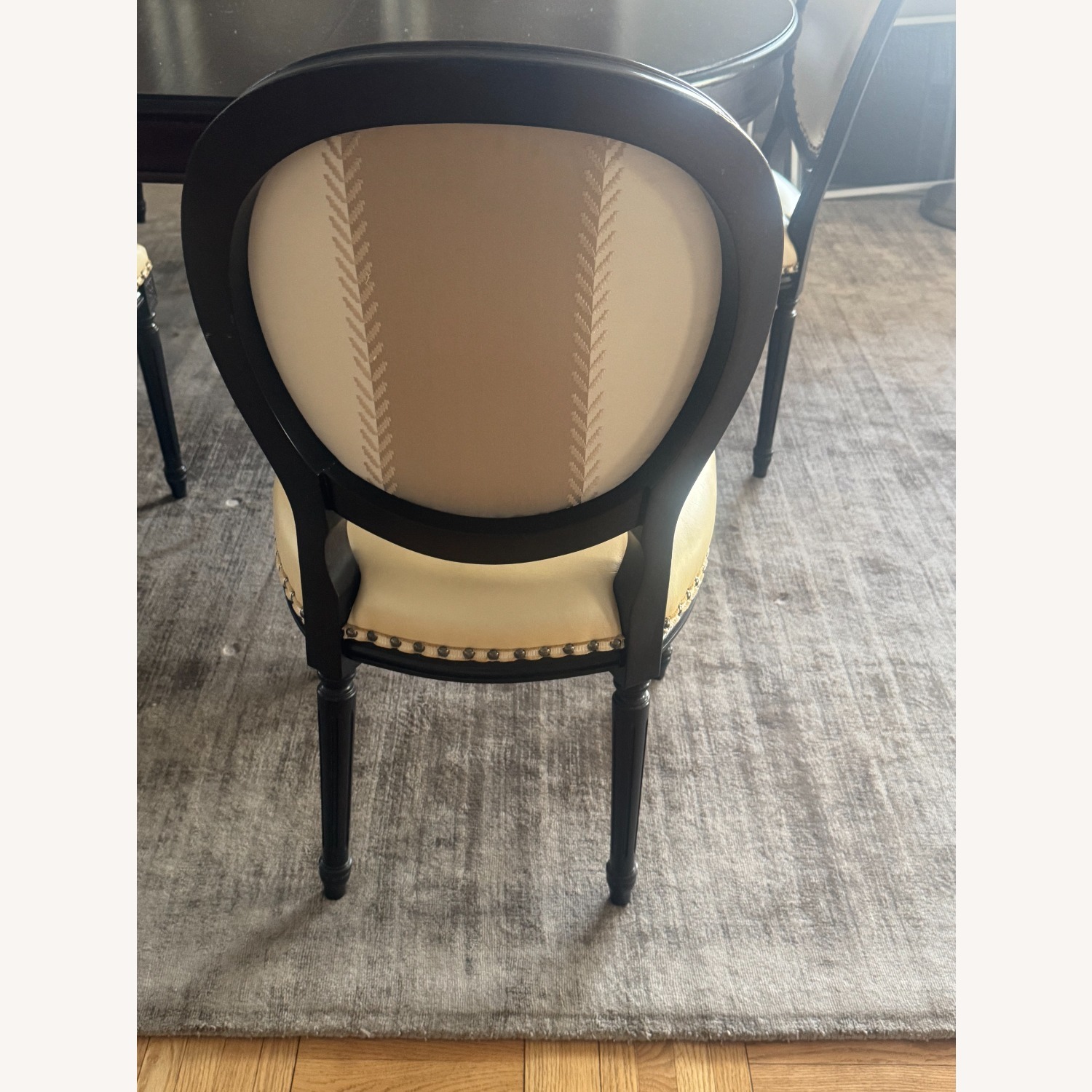 Decorator Wood Expandable Table & 6 Custom Chairs - image-3