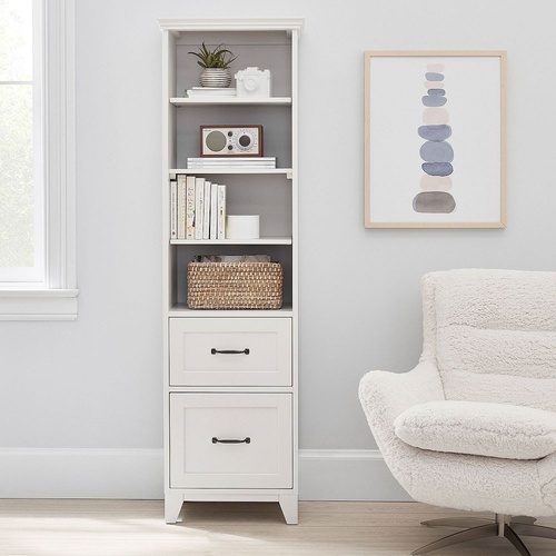 Used Pottery Barn Teen Hampton White Wood Bookcase for sale on AptDeco