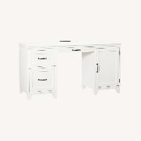 Pottery Barn Teen White Hampton Smart Storage Wood Desk