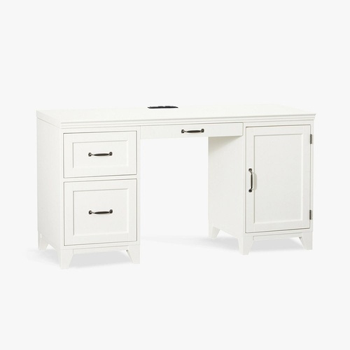Used Pottery Barn Teen White Hampton Smart Storage Wood Desk for sale on AptDeco