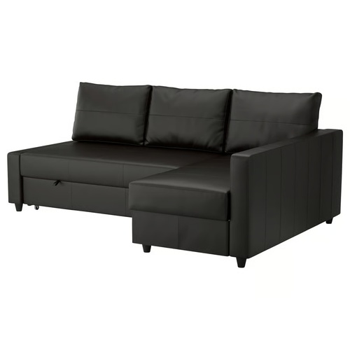 Used IKEA Friheten Black Leather Sleeper Sofa for sale on AptDeco