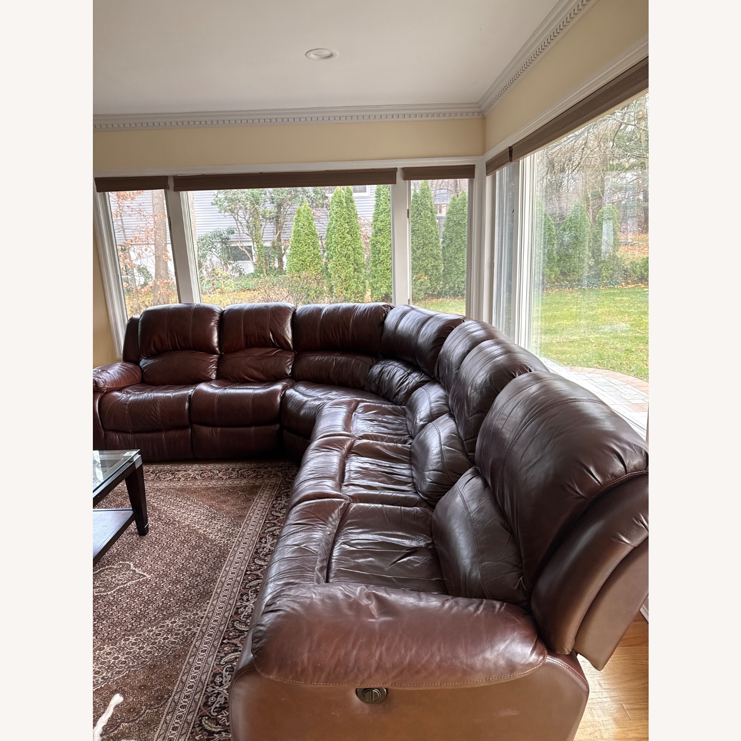 Recliner Italian Leather Couch - image-3