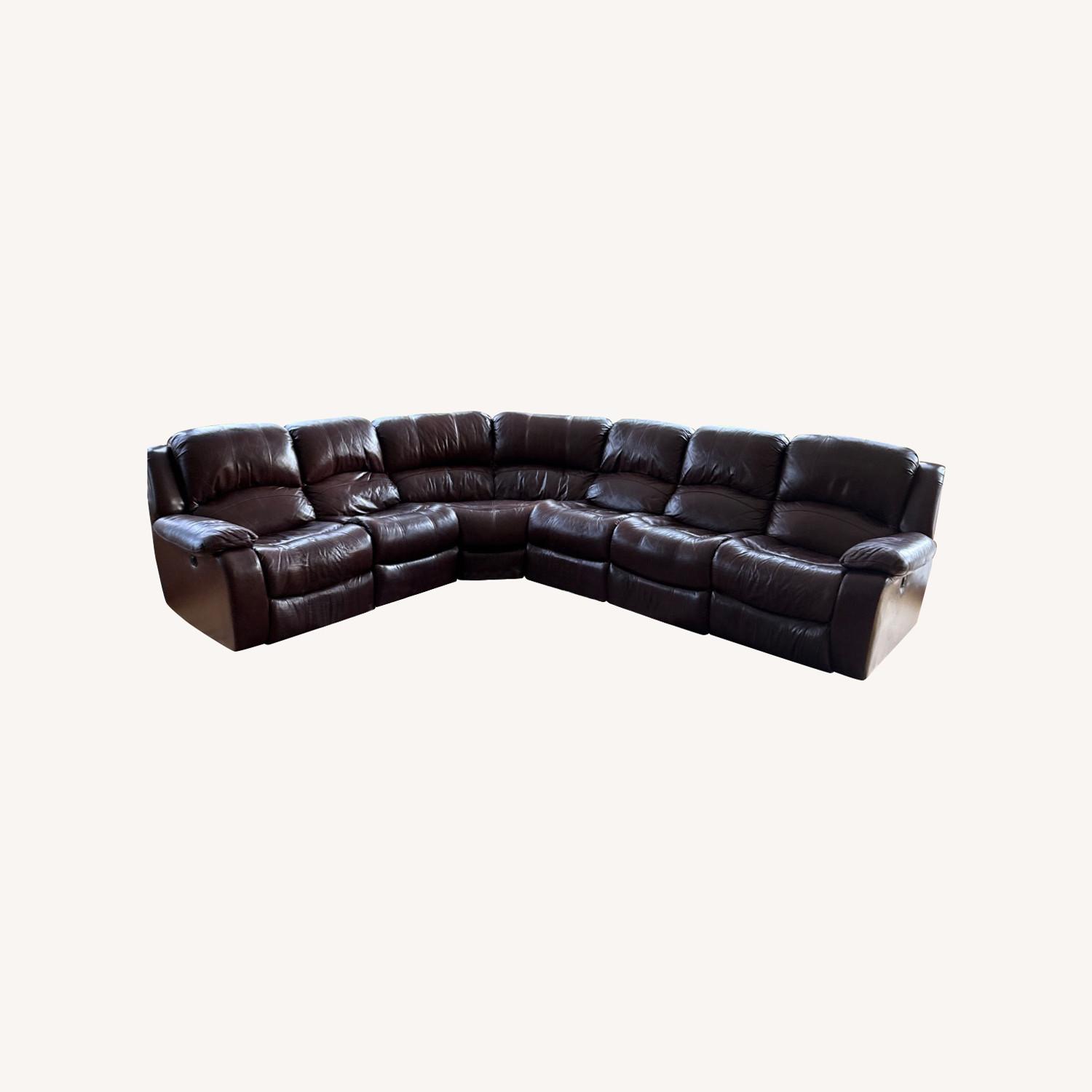 Recliner Italian Leather Couch - image-0