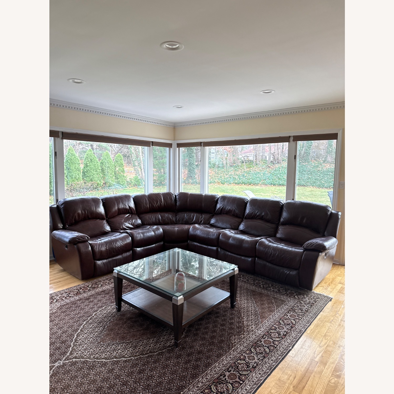 Recliner Italian Leather Couch - image-1