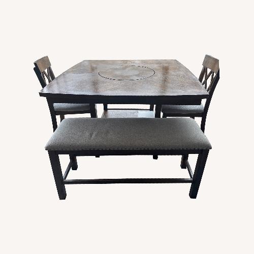 Used Raymour & Flanigan Dark Brown Wood Dining Sets for sale on AptDeco