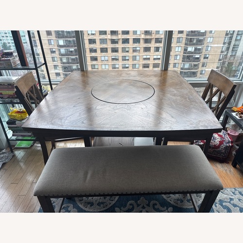 Used Raymour & Flanigan Dark Brown Wood Dining Sets for sale on AptDeco