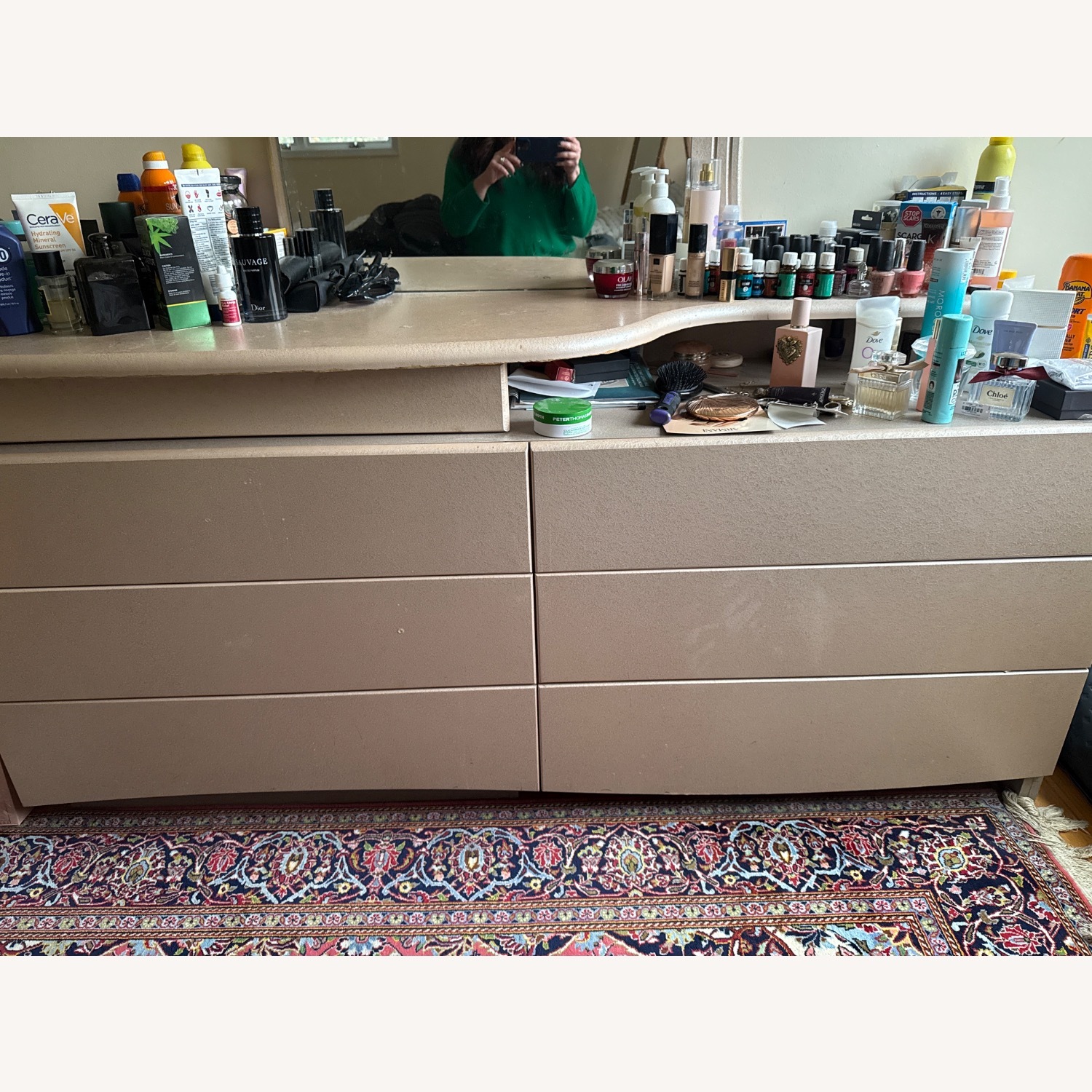 Vintage/Antique Natural Wood King Bed - image-3