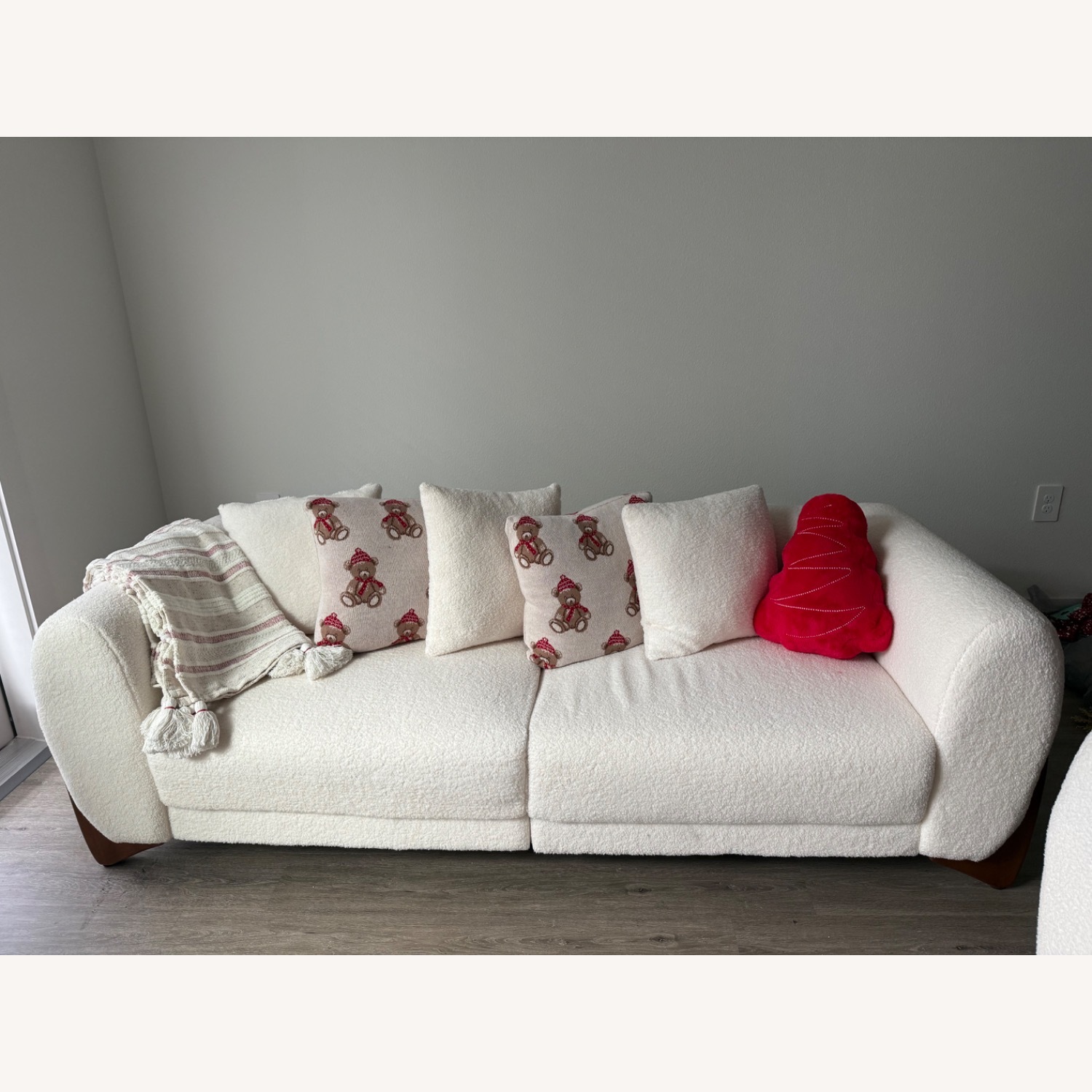 White Boucle Cloud Sofa - image-1