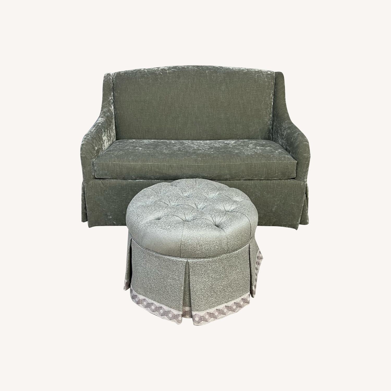 Charles Stewart Bromley Loveseat and Ottoman - image-0