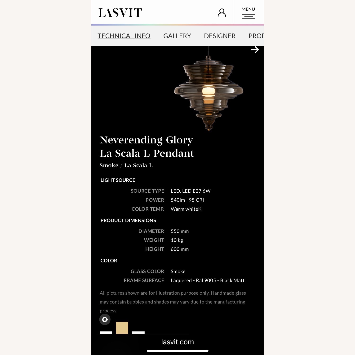 Iconic Lasvit Glass Ceiling Lights in Smoke - image-2