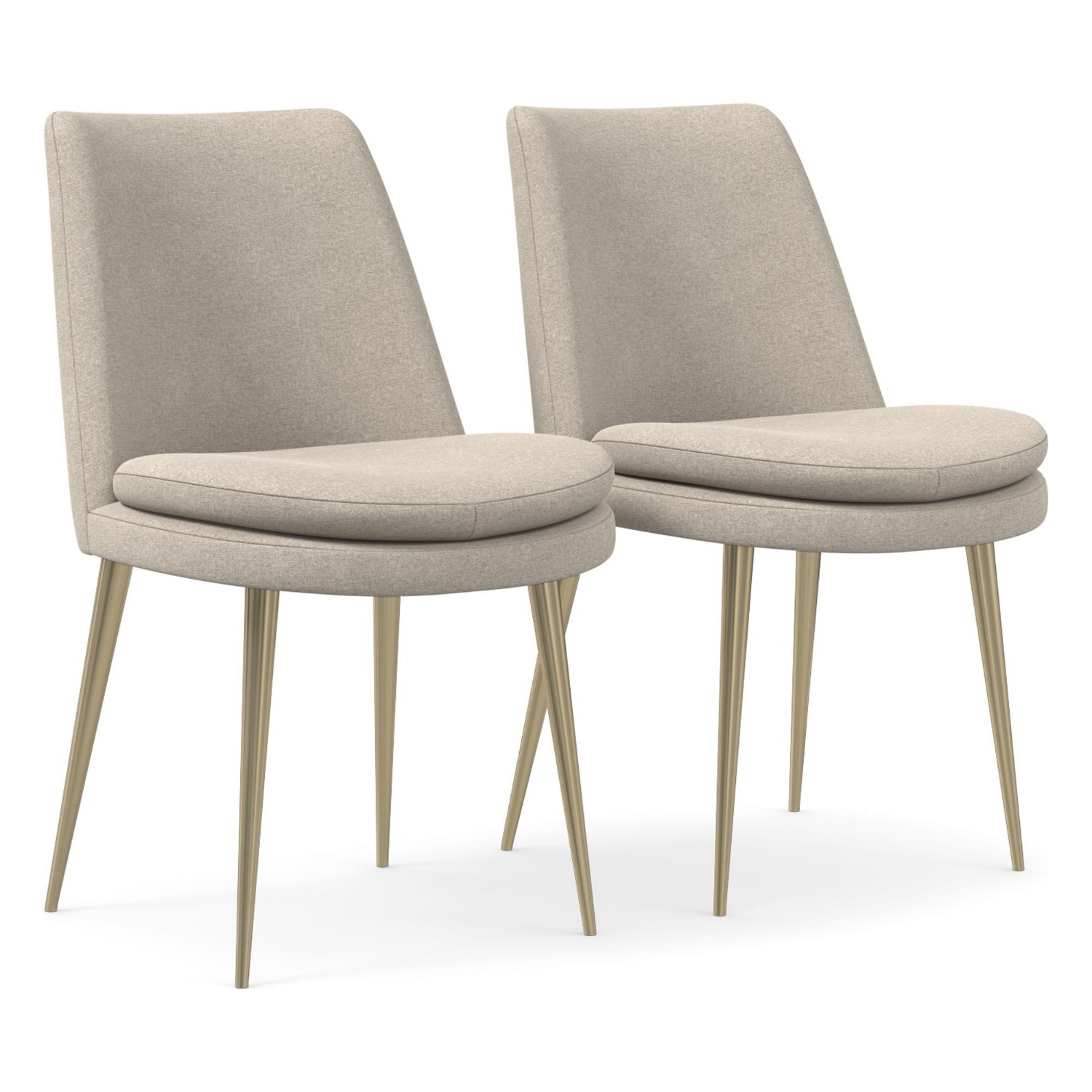 West Elm Finley Light Gray Fabric Accent Chairs - image-0