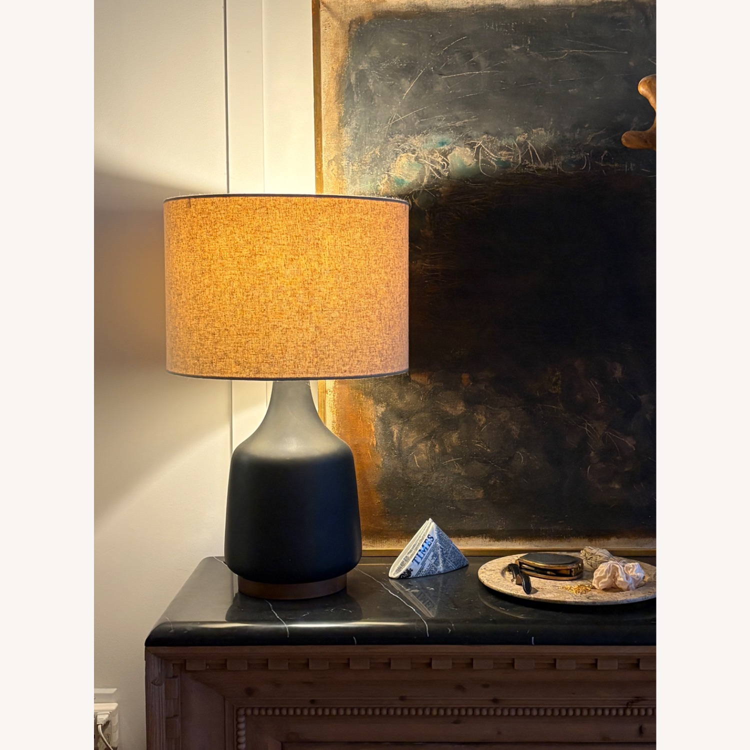 West Elm Morten Black Ceramic Table Lamp - image-1