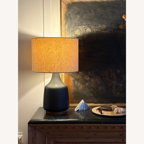 Used West Elm Morten Black Ceramic Table Lamp for sale on AptDeco