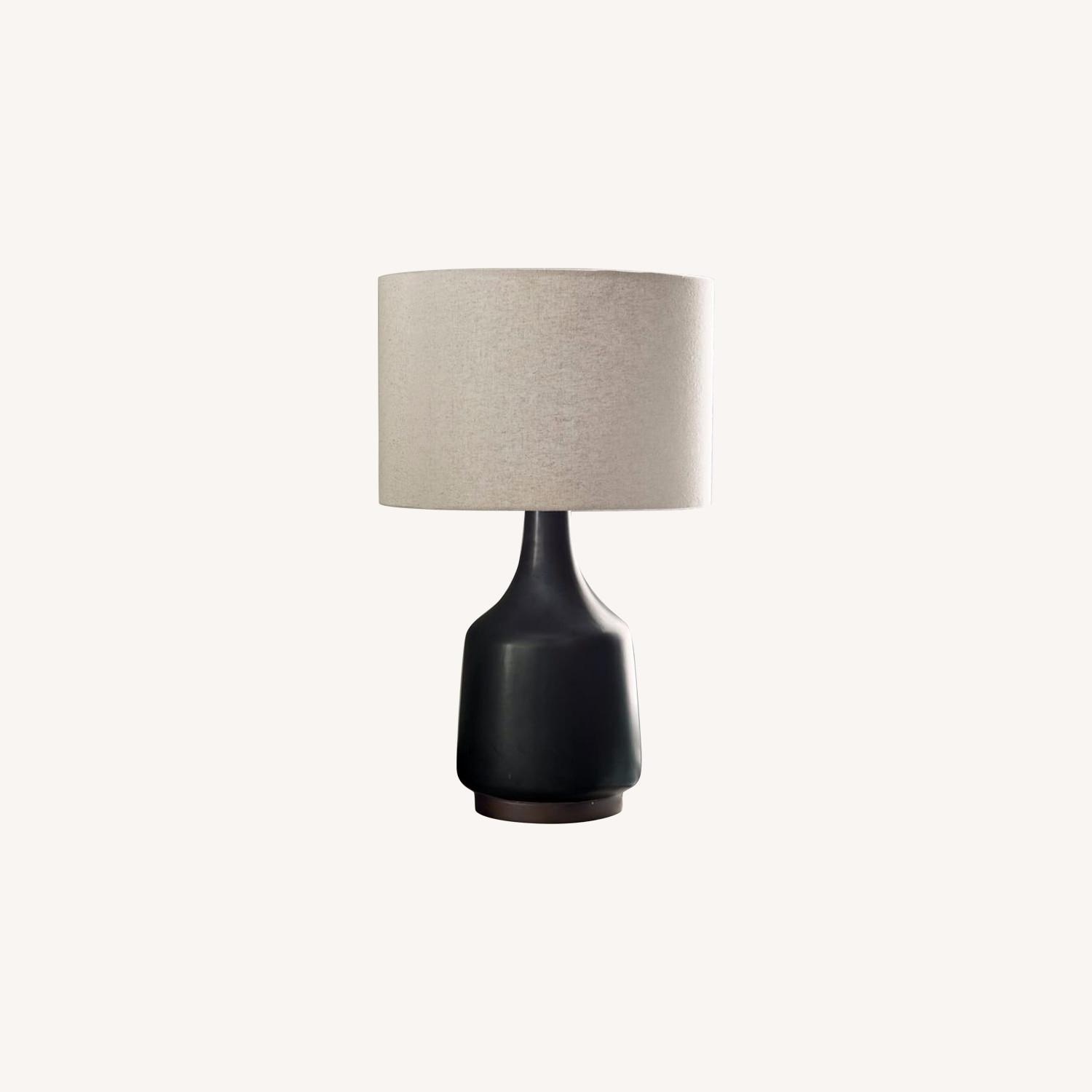 West Elm Morten Black Ceramic Table Lamp - image-0