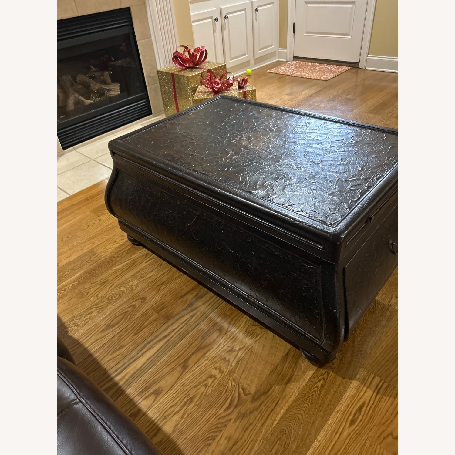 Wooden Brown Distress Rectangular Coffee Table - image-2