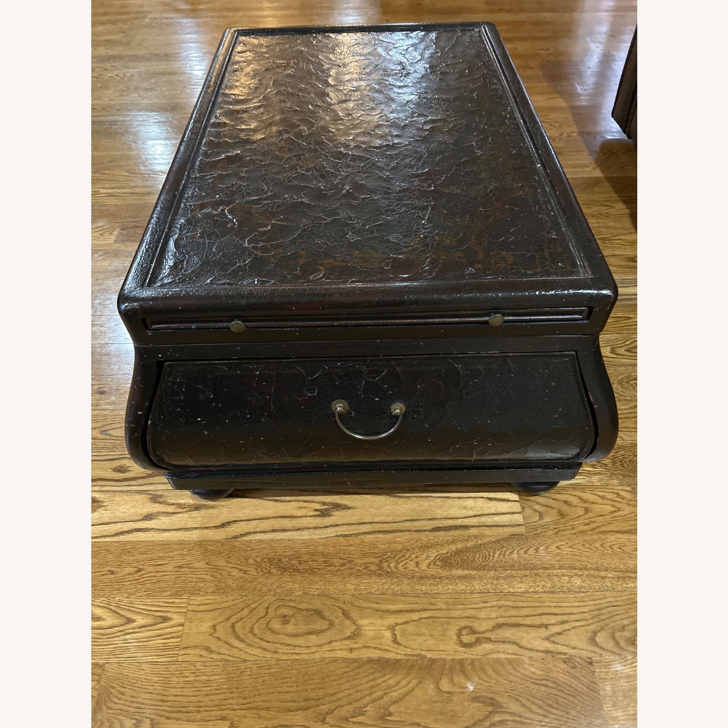 Wooden Brown Distress Rectangular Coffee Table - image-3