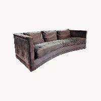 Kravet Harmony Gray Velvet Curved 3-Seat Sofa