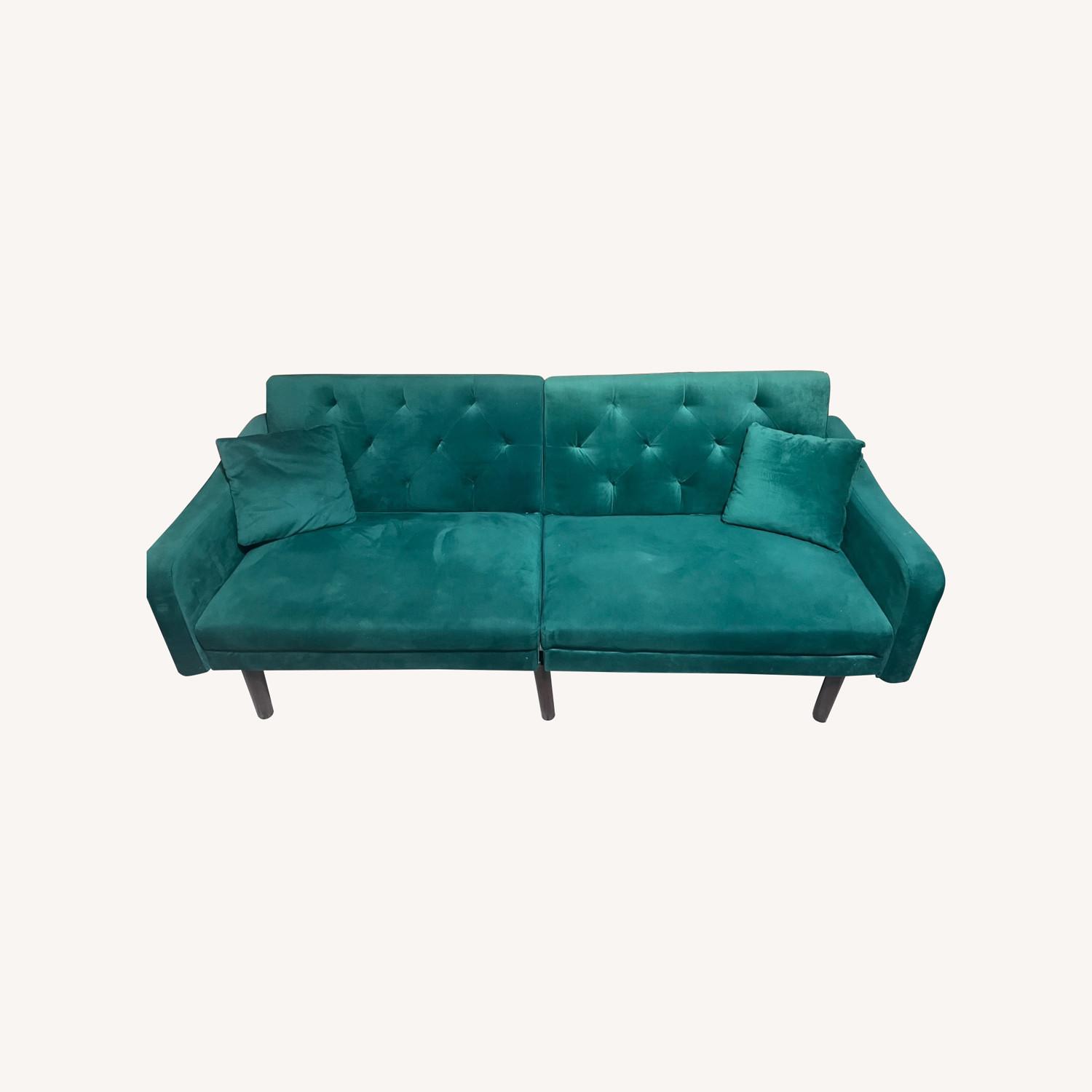 Green Sofas x2 - image-0