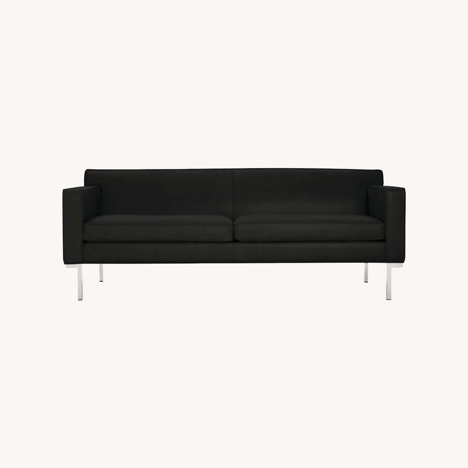 Design Within Reach Black Leather 3+ Seater Sofa - image-0