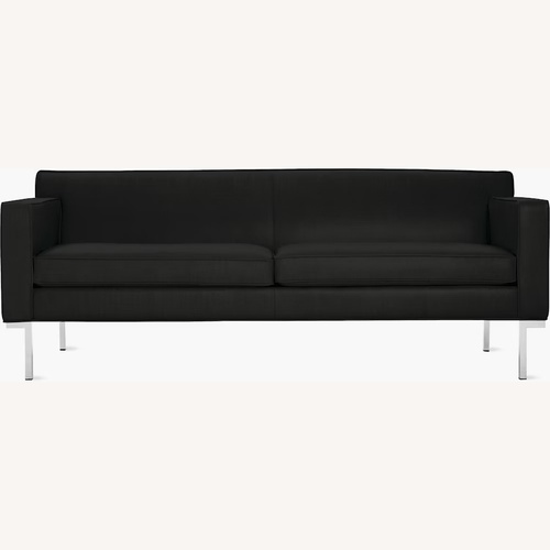 Used Design Within Reach Black Leather 3+ Seater Sofa for sale on AptDeco