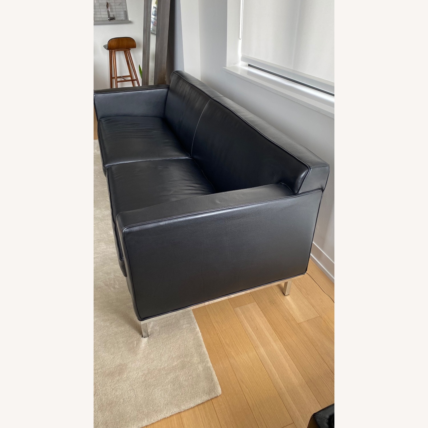 Design Within Reach Black Leather 3+ Seater Sofa - image-3