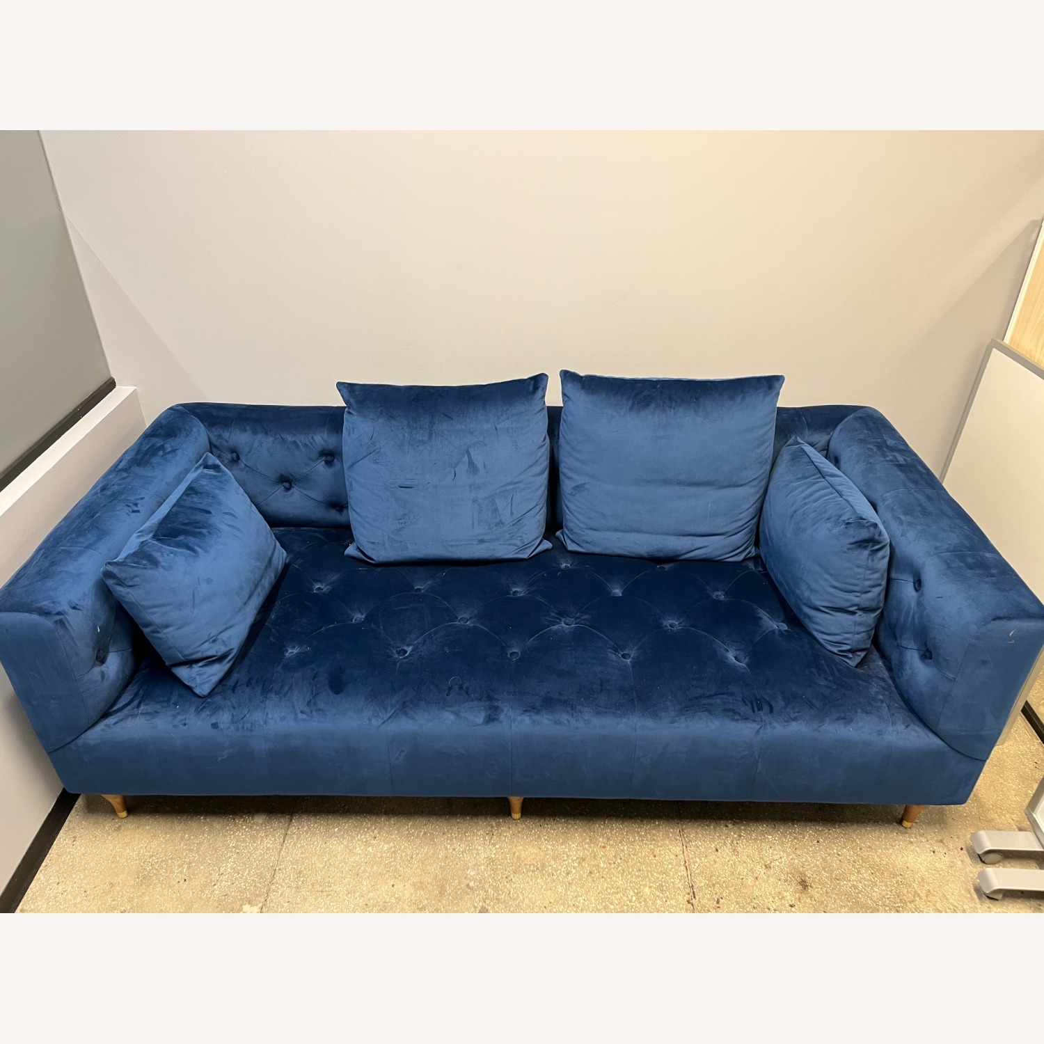 Interior Define Blue Velvet 2 Seater Sofa - image-2