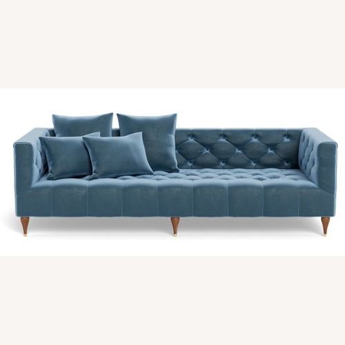 Used Interior Define Blue Velvet 2 Seater Sofa for sale on AptDeco
