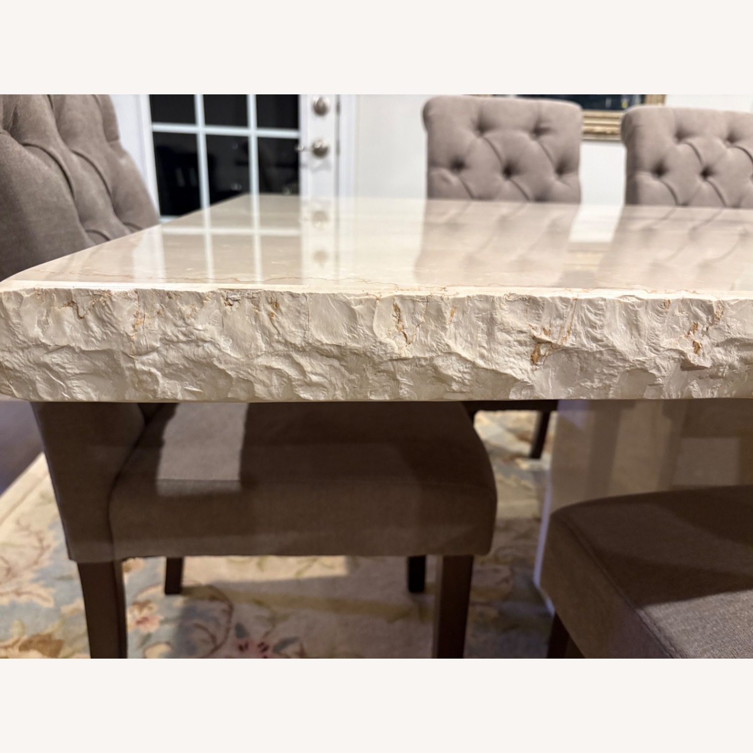 Vintage/Antique Natural Marble Dining Table - image-3