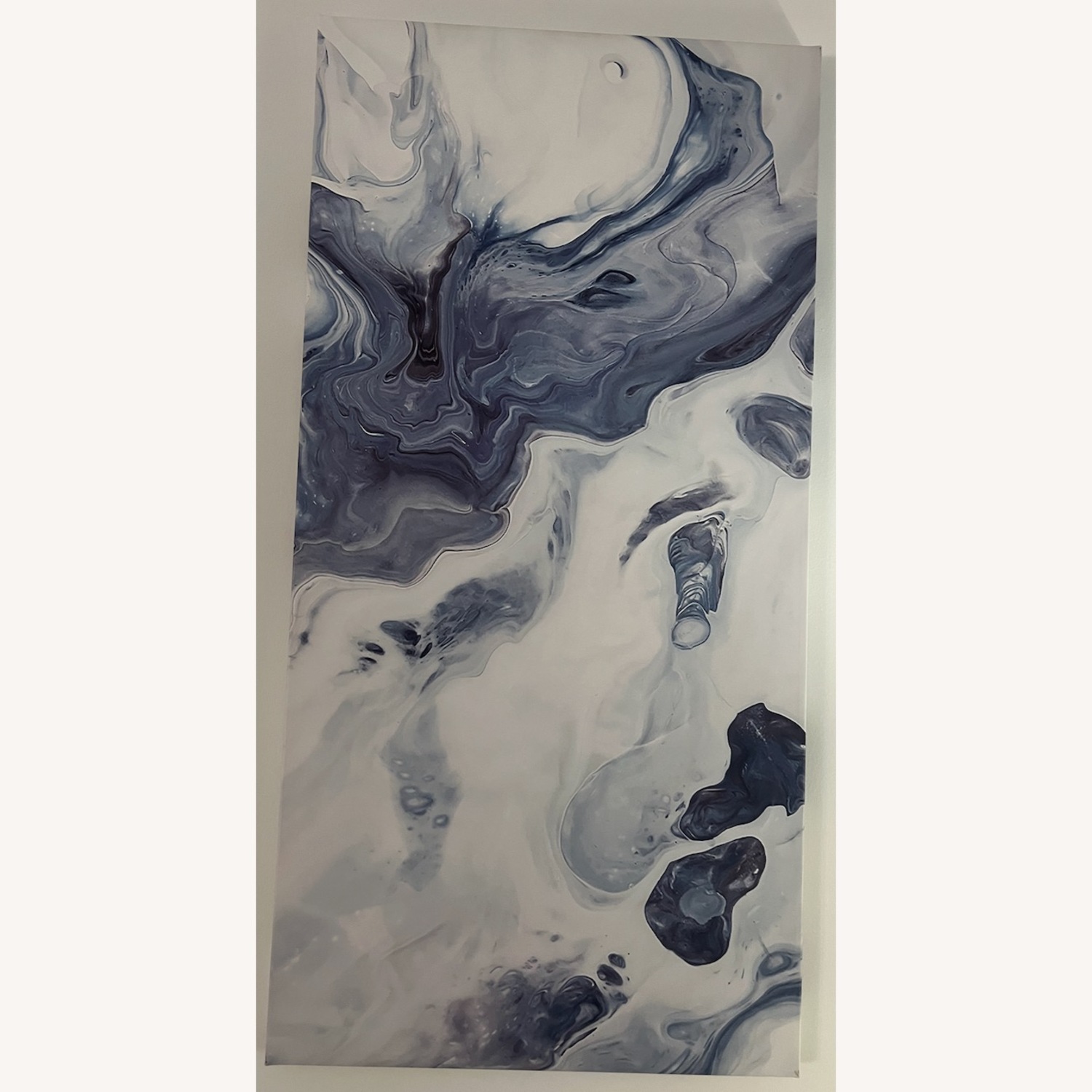 Designart "Blue Grey And White Liquid Art Waves I" Modern Canvas Wall Art - image-4