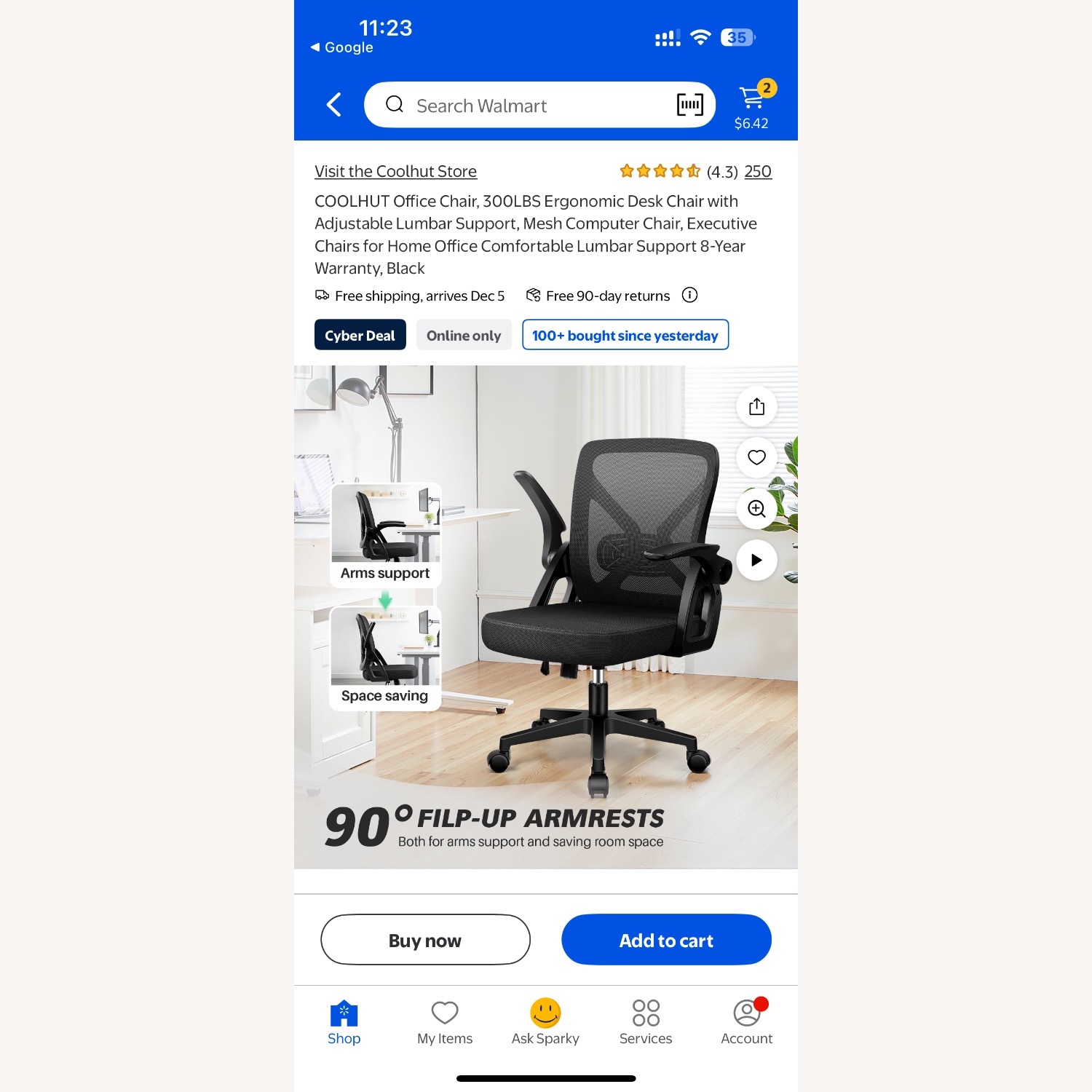 Walmart Black Office Chair - image-2