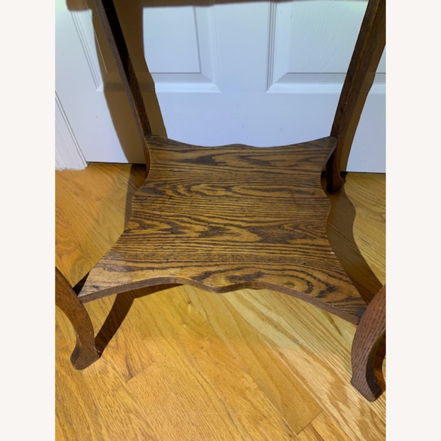 Antique Square Handcarved Apron 2 Tier Side Table - image-4